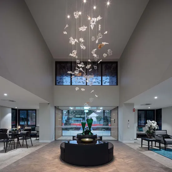 Modern Gold Glass Candle Shape Decoration Pendant Lamp LED Chandelier