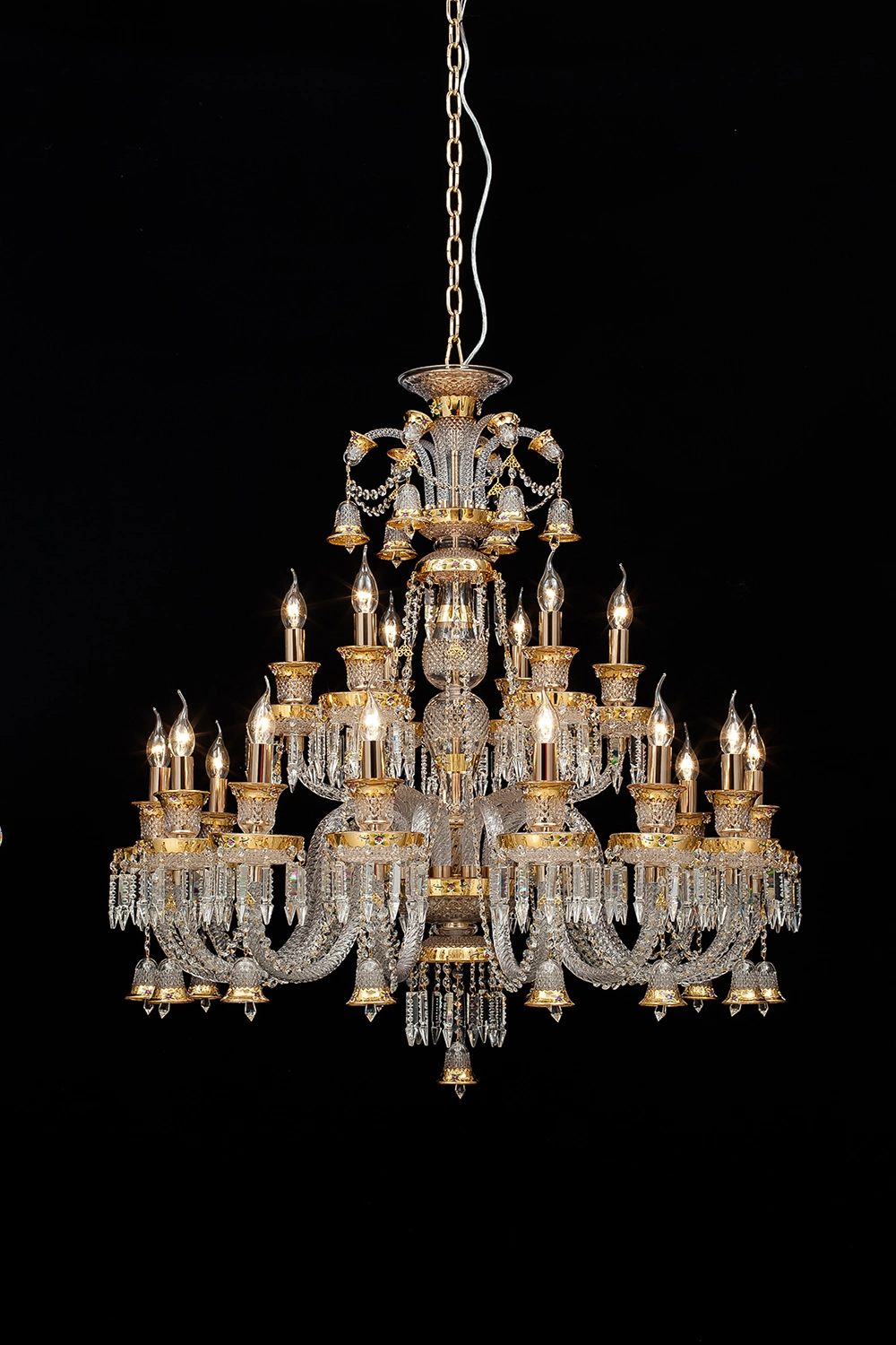 European Style Luxurious Indoor Living Room, Hotel Project Decoration Light K9 Gold Crystal Chandelier (BL595/12+6)