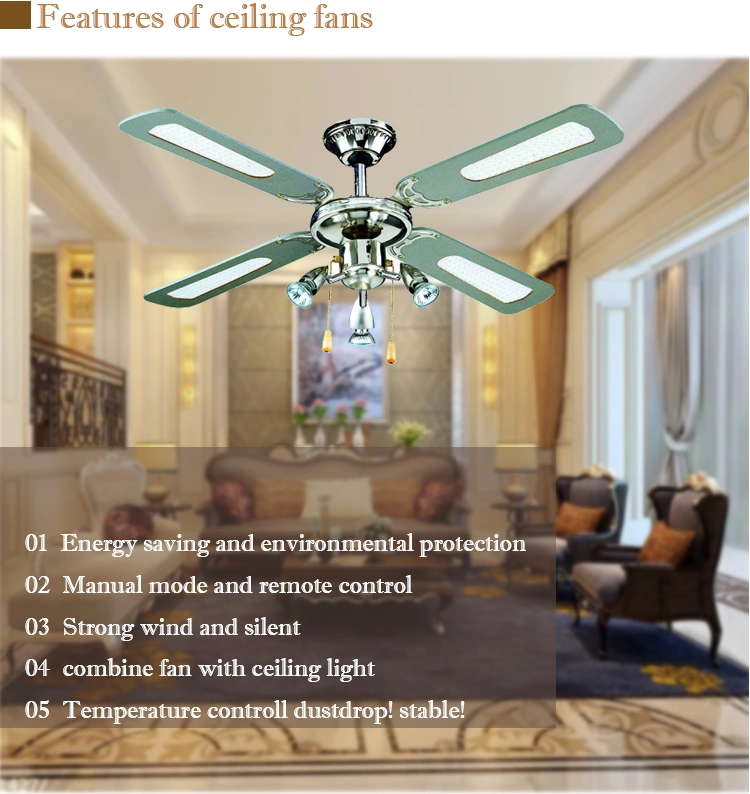 Modern Latest Design Electric BLDC Silent DC Motor 42inch Decorative Ceiling Fan